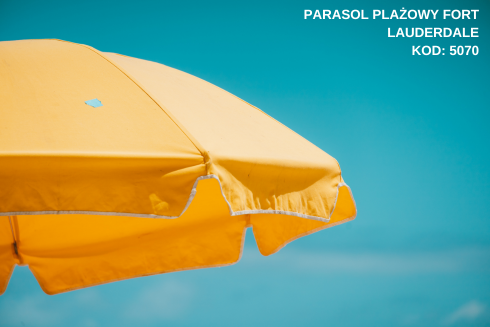 Parasol plażowy z logo.