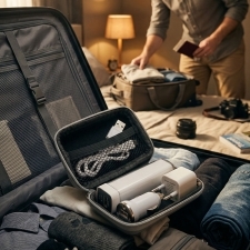Zestaw podróżny power bank 2200 mAh i wtyczki EXETER