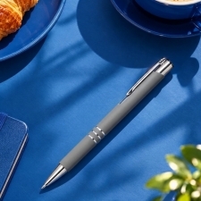 Długopis z aluminium z recyklingu półżelowy soft touch DUNMORE