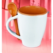 Kubek ceramiczny z łyżeczką PALERMO 250 ml