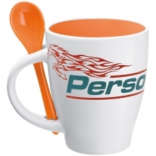 Kubek ceramiczny z łyżeczką PALERMO 250 ml